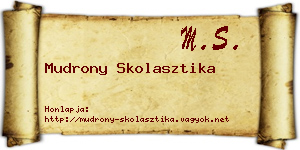 Mudrony Skolasztika névjegykártya